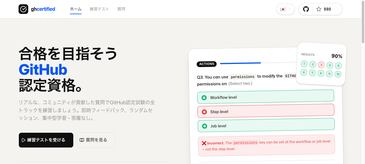 ghcertified.com in Japanese — all content translated automatically