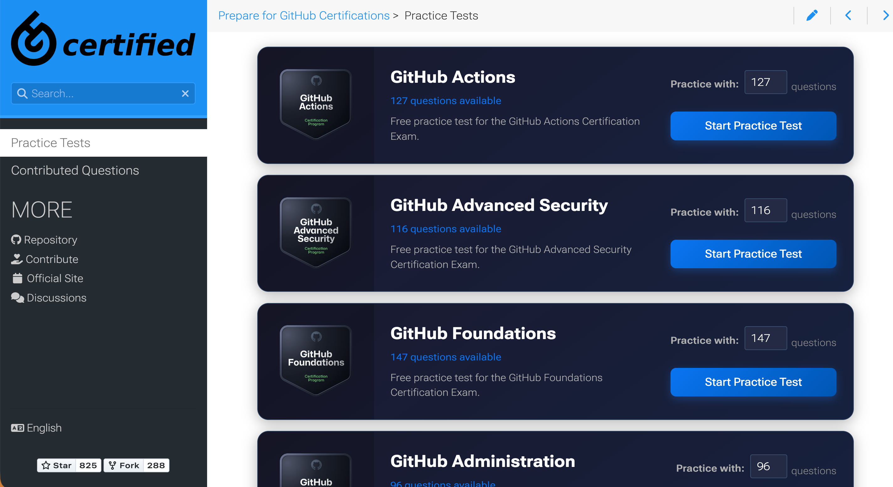 Screenshot of ghcertified website